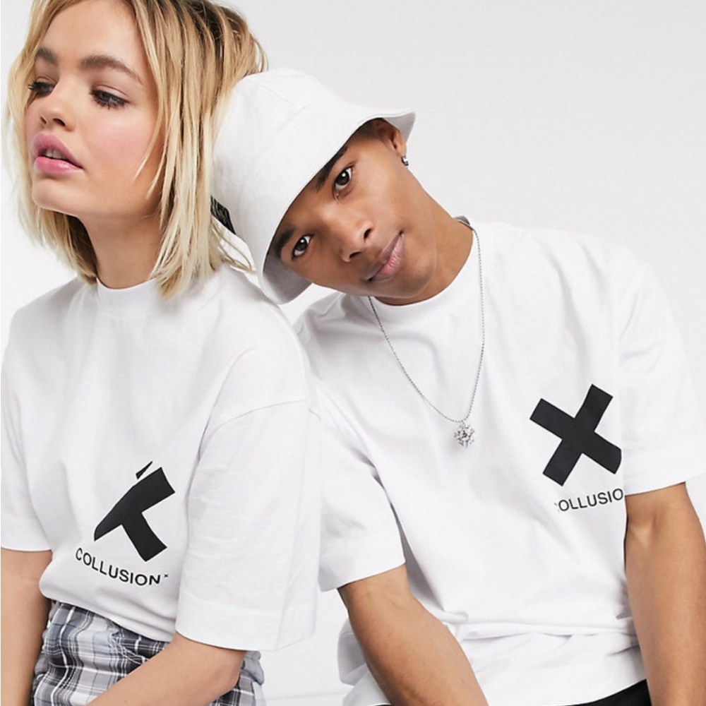 Collusion White Graphic T-Shirt